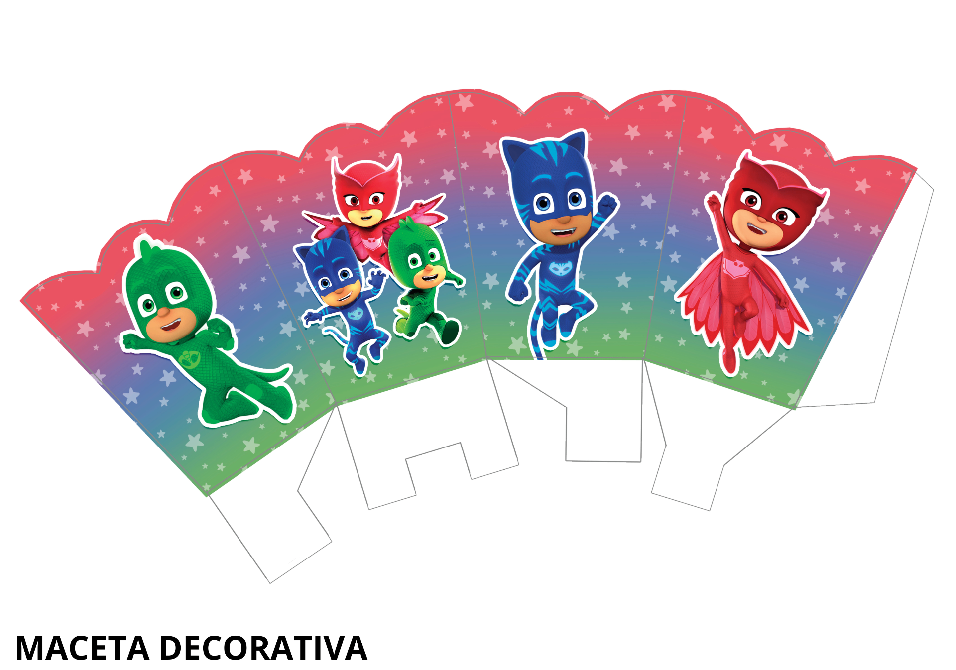 Plantilla de maceta decorativa armable